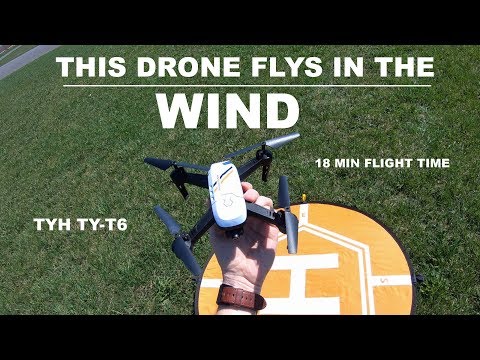 The TY-T6 Drone Flys in Wind! 18 Minute Flight Time