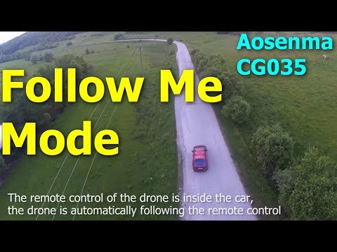 Drone automatically follows car (Follow Me mode, Aosenma CG035, Xiaomi Yi)